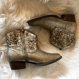 Frye Deborah Studded booties gold size 4 kids